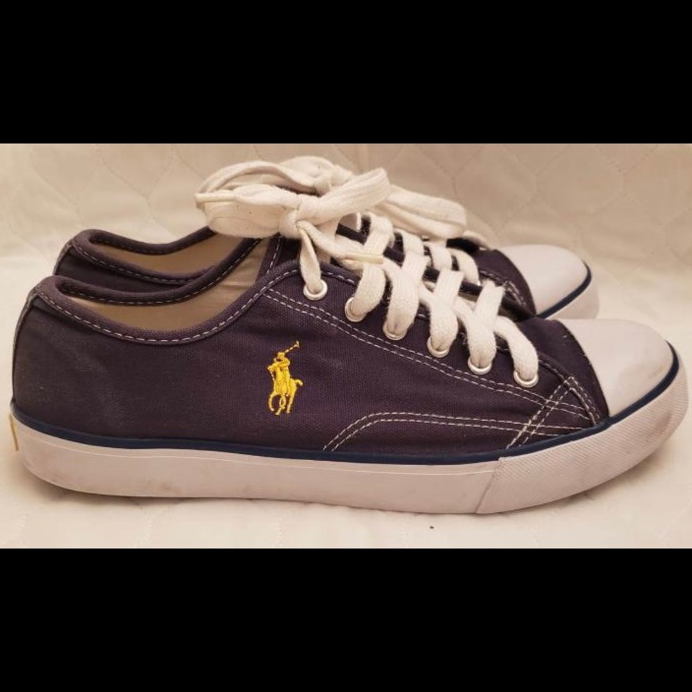 Ralph Lauren Polo Brand, River Chase, Men’s Navy Color Canvas Sneaker, Size 9.5